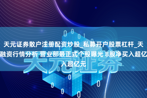 天元证券散户注册配资炒股_私募开户股票杠杆_天元融资行情分析 营业部最正式个股曝光 8股净买入超亿元